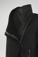 Manteau en peau lainée Noire