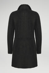 Manteau en peau lainée Noire