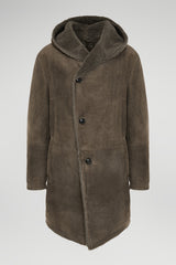 Aiden - Manteau en peau lainée Grise