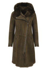 Brown Tobacco Shearling Coat