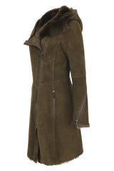 Brown Tobacco Shearling Coat