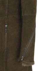Brown Tobacco Shearling Coat
