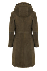 Brown Tobacco Shearling Coat