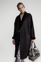 VSP - Black Reversible Shearling Coat