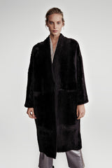 VSP - Black Reversible Shearling Coat