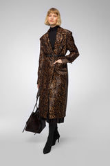 VSP - Margueritte - Brown Leopard Shearling Coat