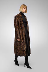 VSP - Margueritte - Brown Leopard Shearling Coat
