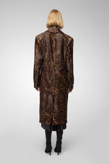 VSP - Margueritte - Brown Leopard Shearling Coat