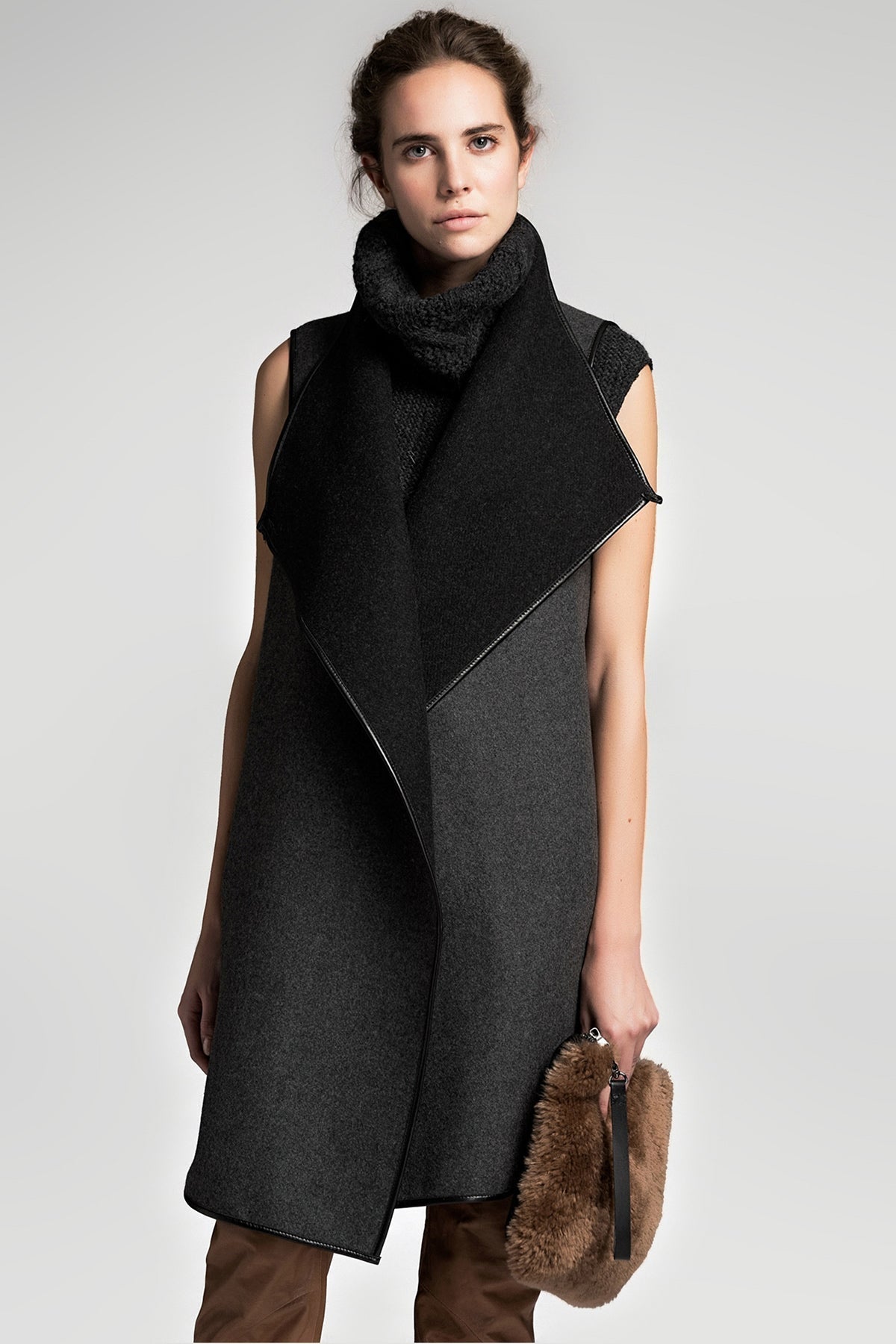 Zoe - Grey Anthracite Wool Vest