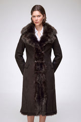 Mia - Brown Shearling Coat