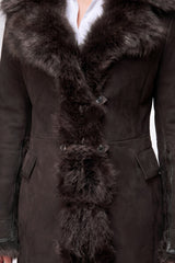 Mia - Brown Shearling Coat