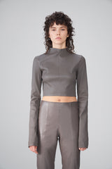 Agata - Grey Leather Top