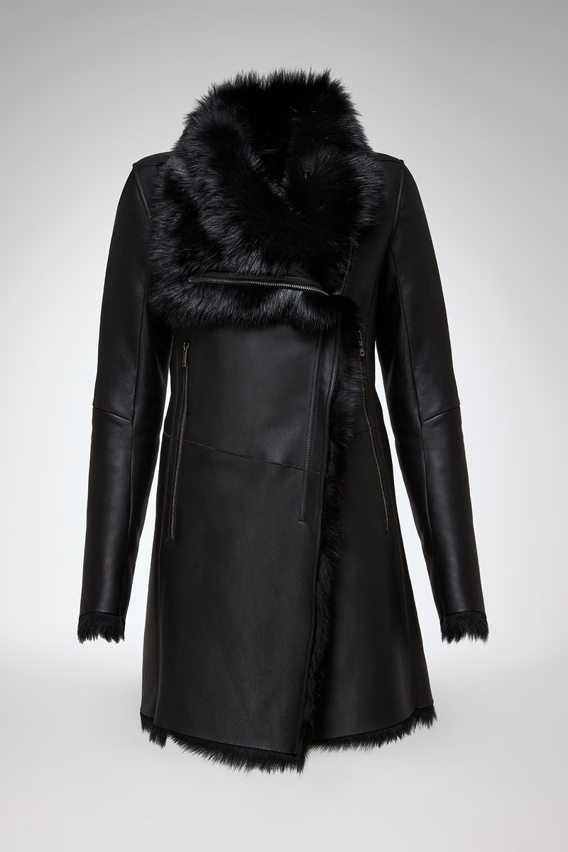 VSP - Kristell - Clotho Black Shearling Coat