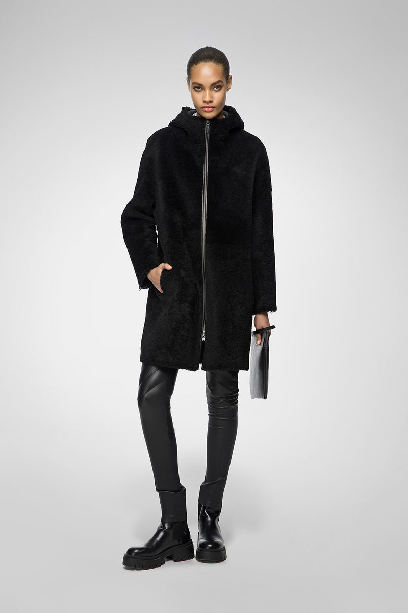 VSP - Cassia - Black Shearling Coat