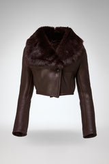 Yva - Cherry Shearling Jacket