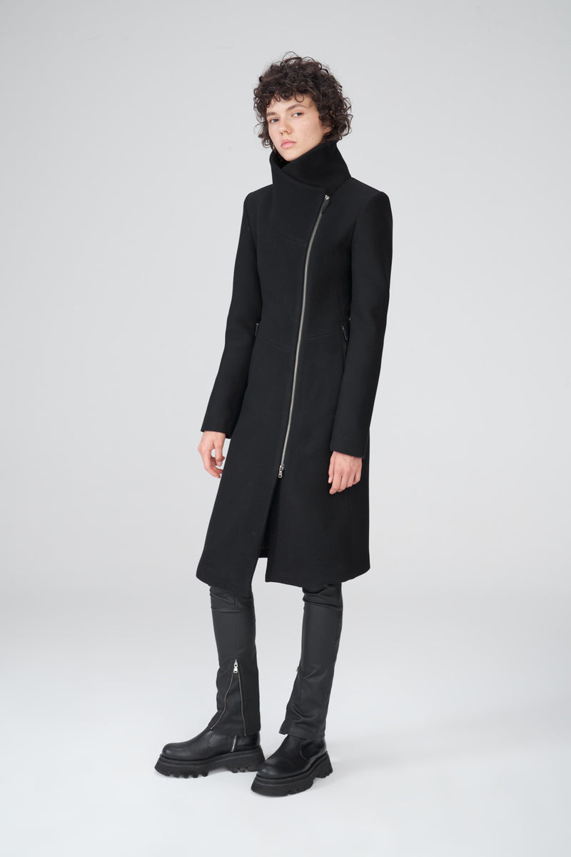 Pamelia - Black Wool Coat
