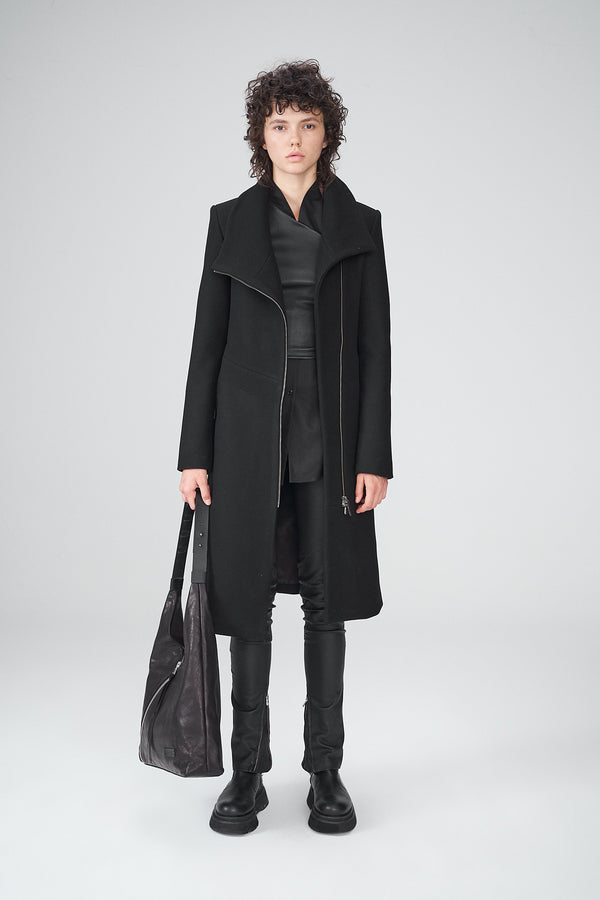Pamelia - Manteau en laine noir