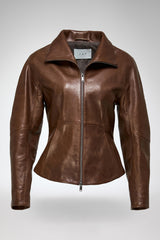 Martina - Tobacco Leather Jacket