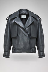 Lucia - Anthracite Leather Jacket