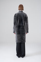 Jenny - Manteau en peau lainée Black
