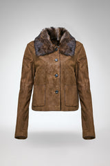Lia - Olive Leather Jacket