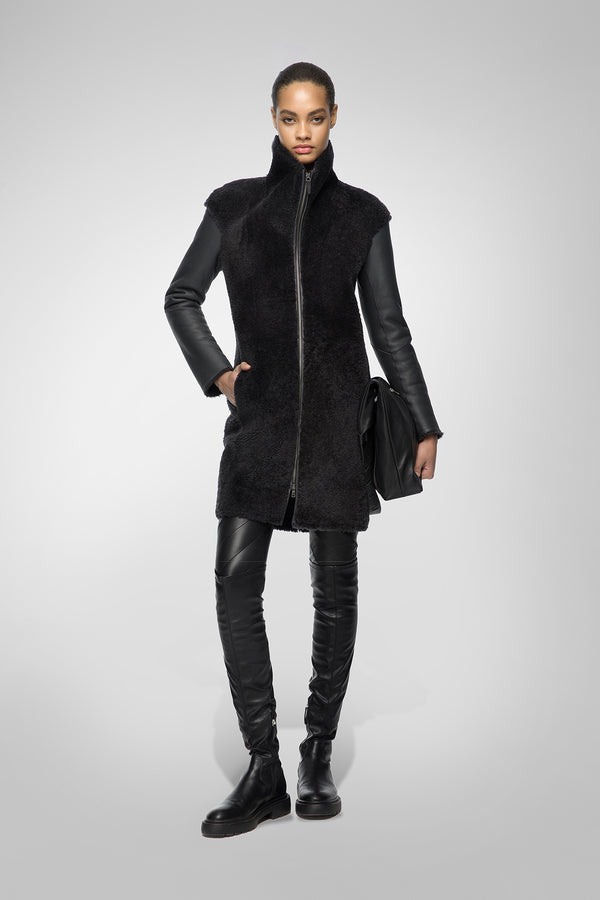 July - Anthracite Shearling Coat