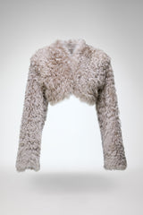 Ella - Grey Shearling Jacket