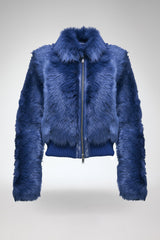Thora - Blue Shearling Jacket