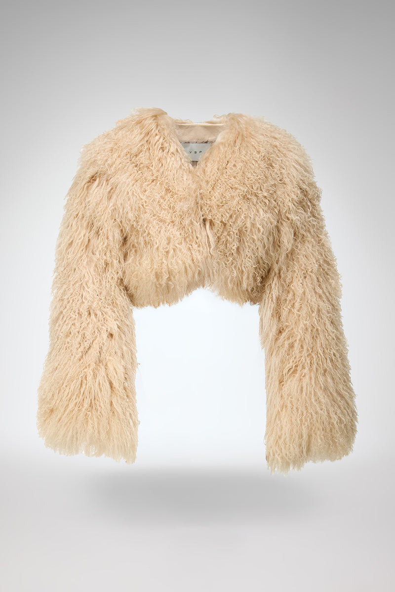 Deborah - Beige Shearling Jacket
