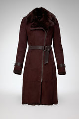 Lyza - Cherry Shearling Coat