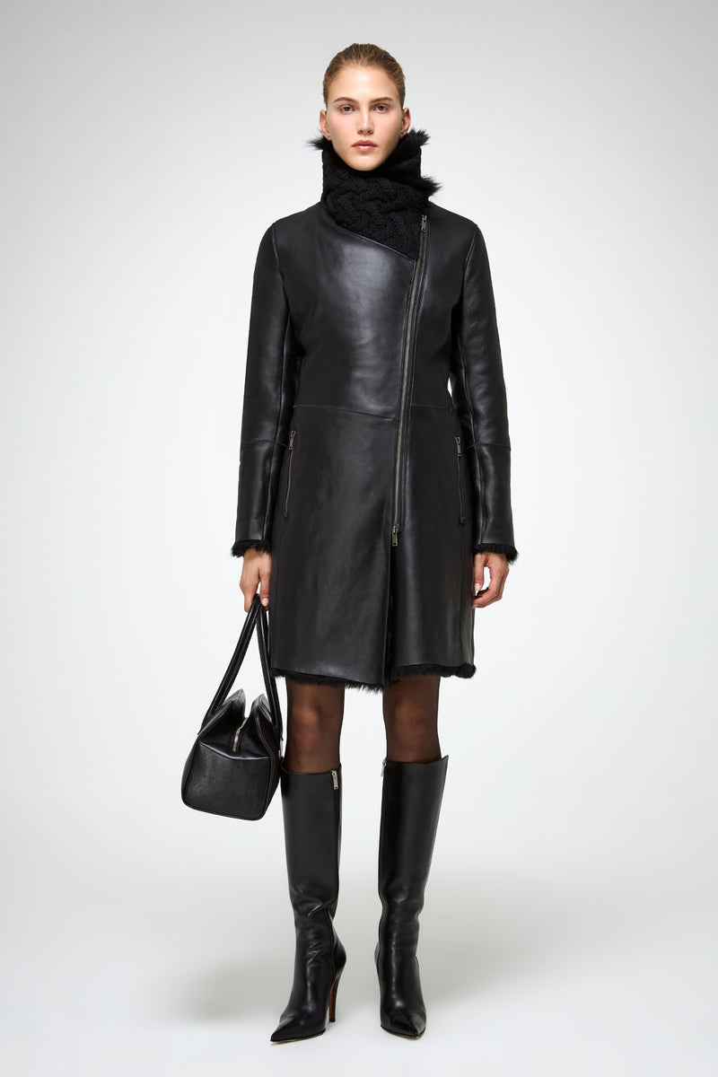 VSP - Mylena - Clotho Black Shearling Coat