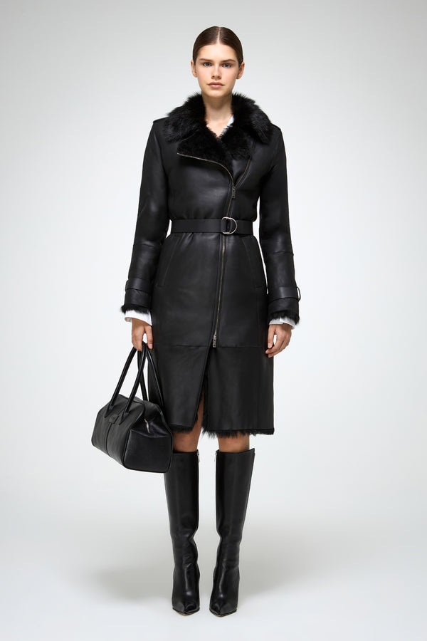 VSP - Lyza - Clotho Black Shearling Coat