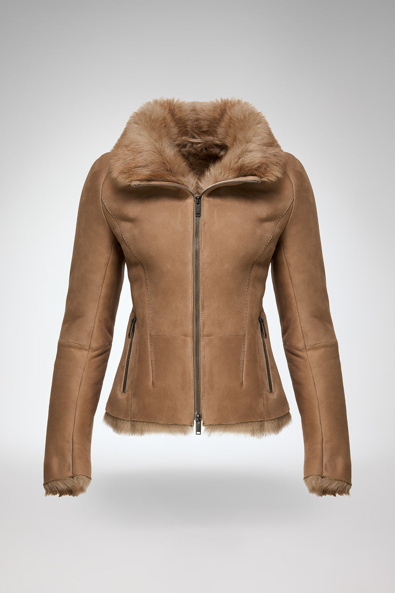 Vittoria - Sand Shearling Jacket