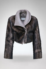 Ashley - Grey Shearling Jacket