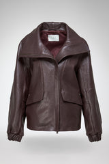 Titiana - Dark Bordeaux Leather Jacket