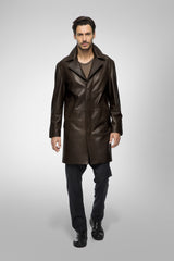 Effe - Manteau en cuir Marron