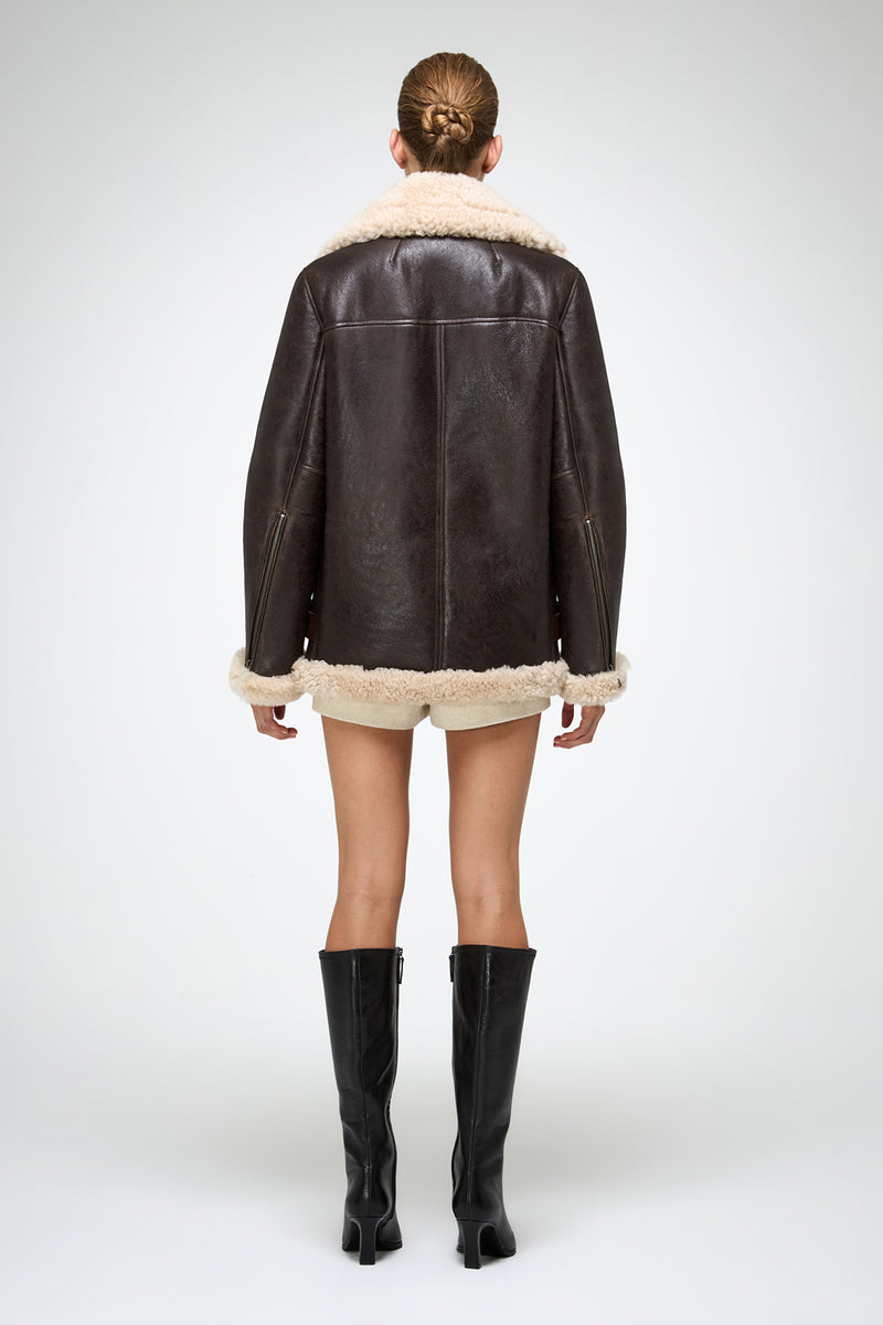 VSP - Antonella - Brown Shearling Coat