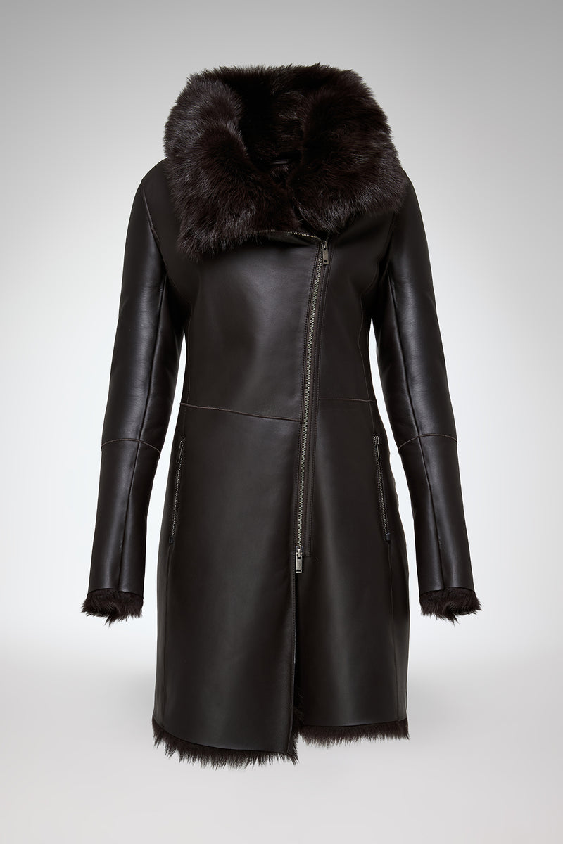 VSP - Mylena - Toscana Brown Shearling Coat