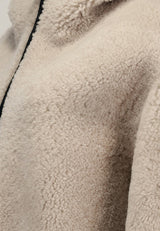 Cassia - White Shearling Coat
