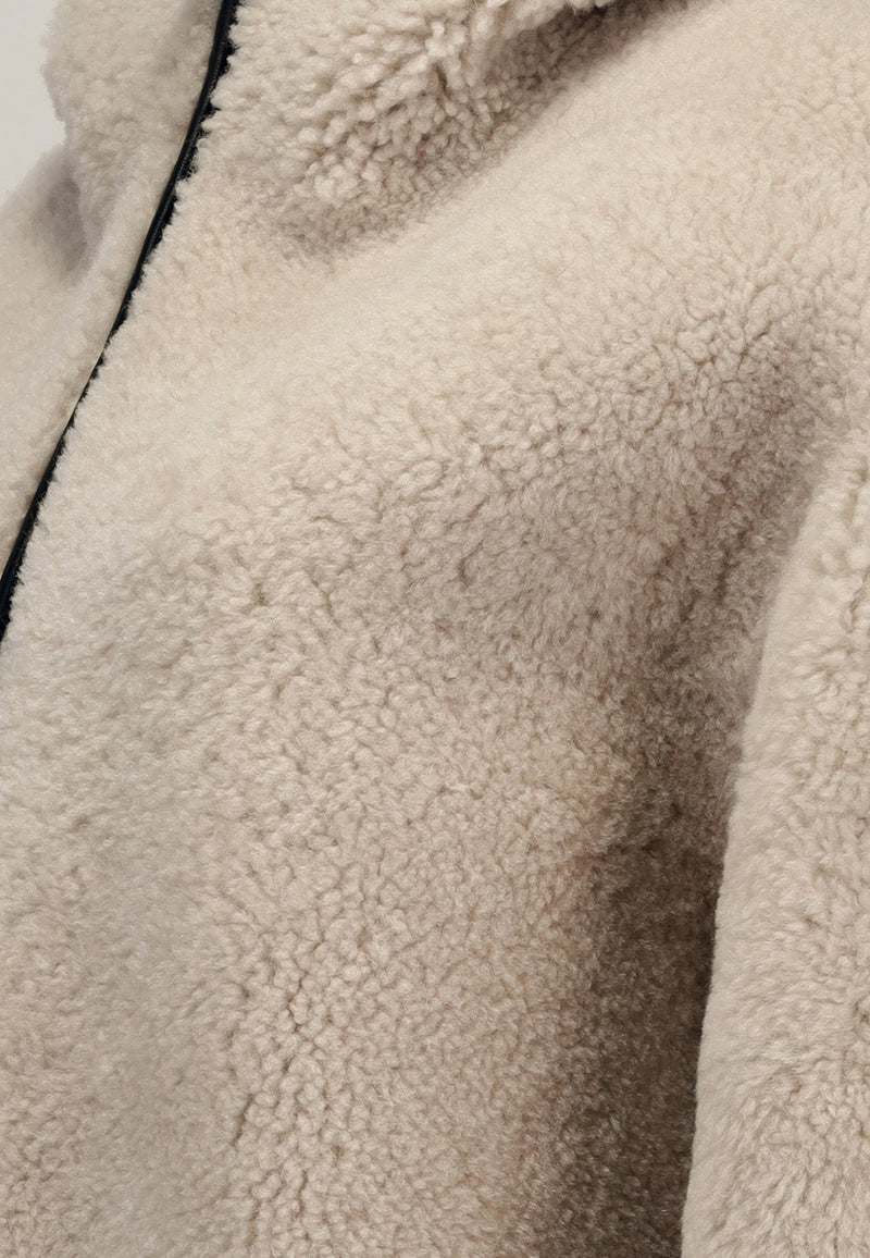 Cassia - White Shearling Coat