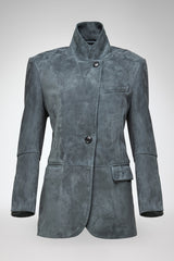 Caterina - Indigo Leather Coat