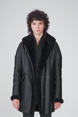 Maéline - Black Shearling Coat