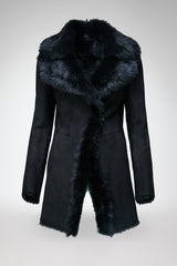 Tyra - Black Shearling Coat