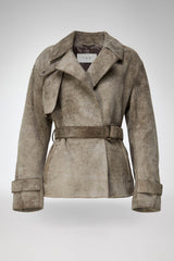 Elda - Grey Leather Jacket