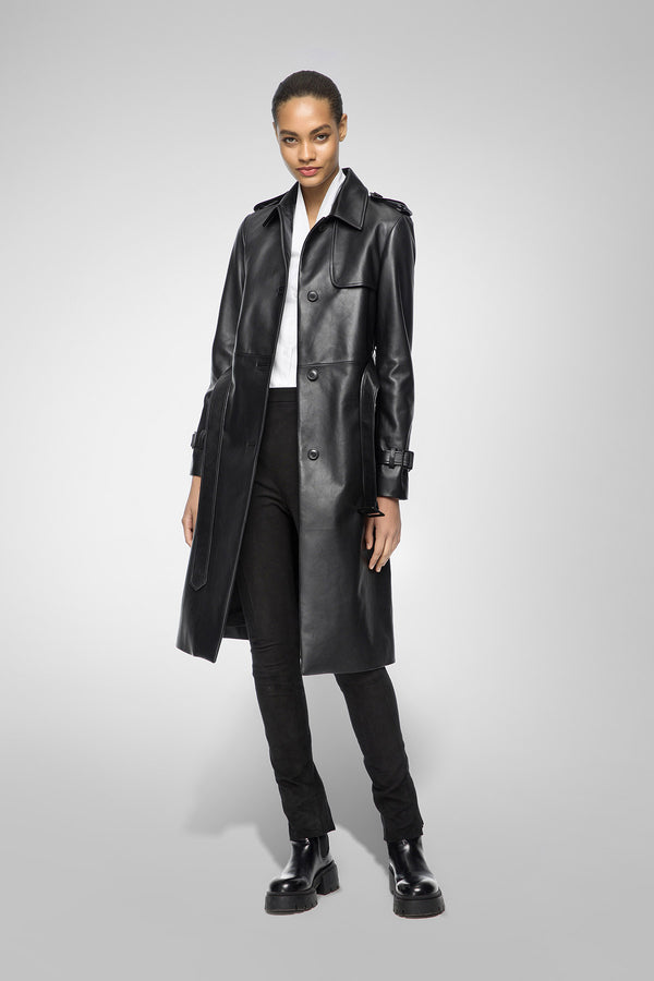 Madyson - Black Leather Coat