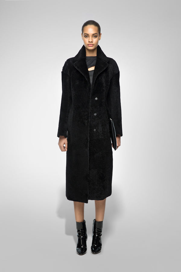 Jennifer - Black Shearling Coat