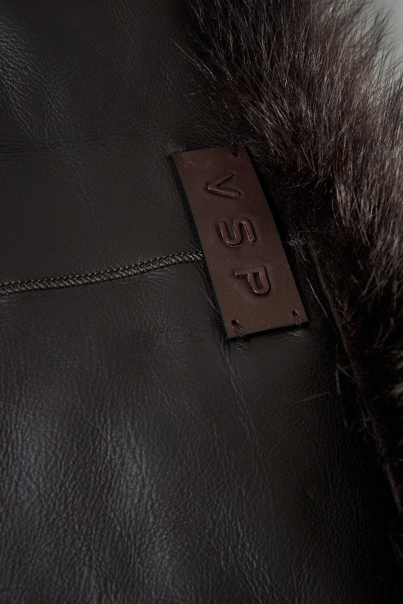 Jacotte - Dark Brown Leather Neckwarmer