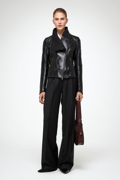 SUAVELE【LEATHER JACKET】【レザージャケット】black V S P - Edna - Black Leather Jacket