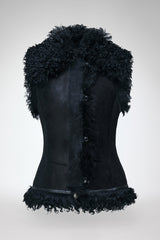Patricia - Black Shearling Vest