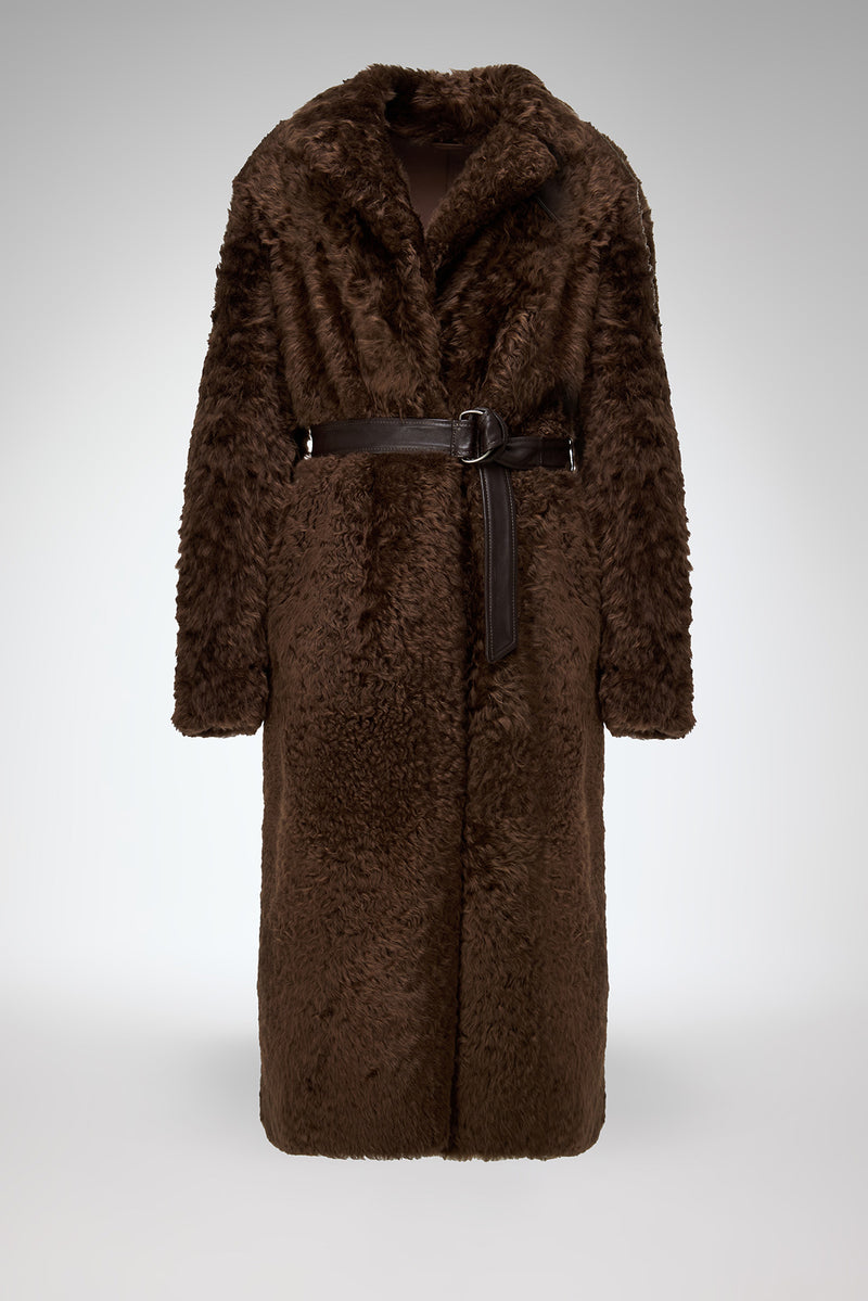 Gabrielle - Brown Shearling Coat
